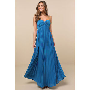 Lulus Blue Pleated Maxi Dress